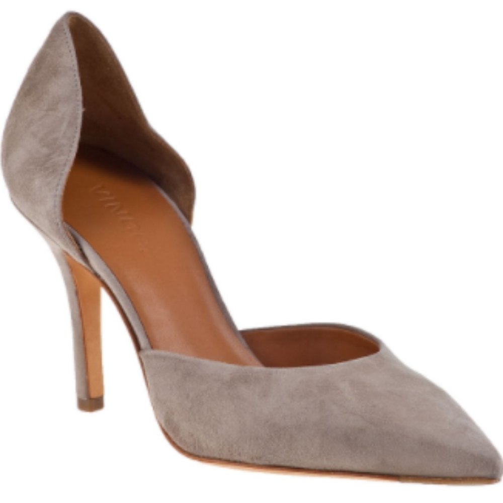 Vince 'Celeste' Gray Suede d'Orsey Pump Heels